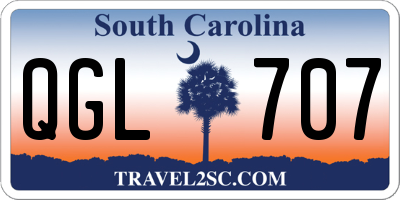 SC license plate QGL707