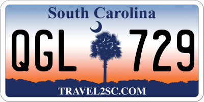 SC license plate QGL729