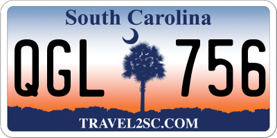 SC license plate QGL756