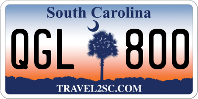 SC license plate QGL800