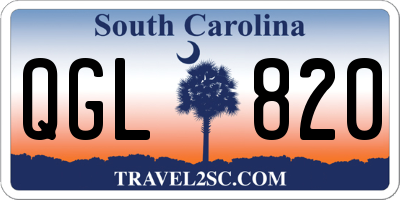 SC license plate QGL820