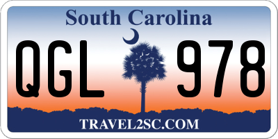 SC license plate QGL978