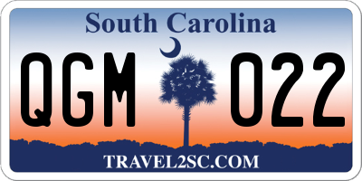 SC license plate QGM022