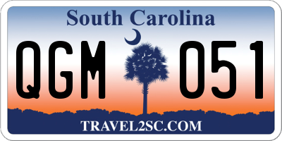 SC license plate QGM051