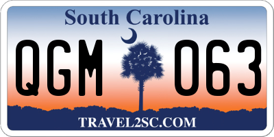 SC license plate QGM063