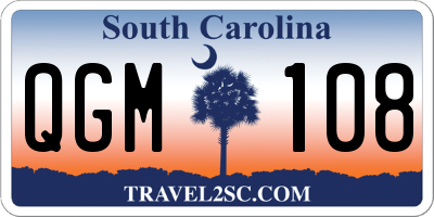 SC license plate QGM108