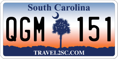 SC license plate QGM151