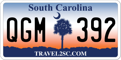 SC license plate QGM392