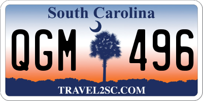 SC license plate QGM496