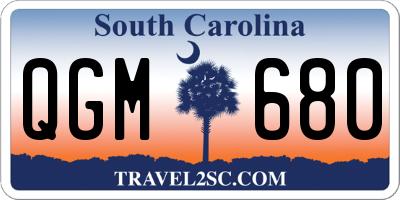 SC license plate QGM680