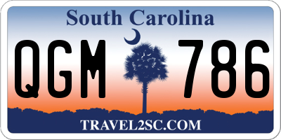 SC license plate QGM786