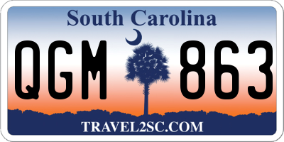 SC license plate QGM863