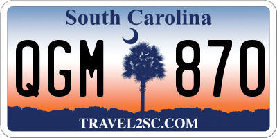 SC license plate QGM870