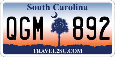 SC license plate QGM892