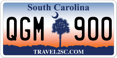 SC license plate QGM900