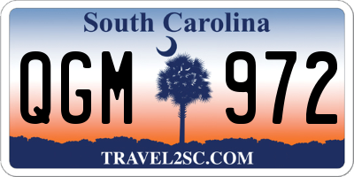SC license plate QGM972