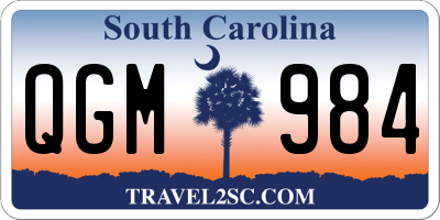 SC license plate QGM984