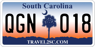SC license plate QGN018