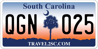 SC license plate QGN025