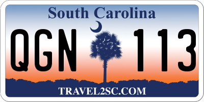 SC license plate QGN113
