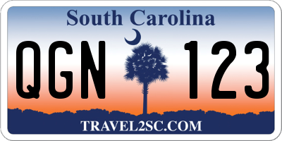 SC license plate QGN123