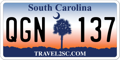 SC license plate QGN137