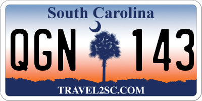 SC license plate QGN143