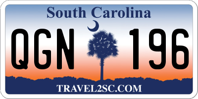 SC license plate QGN196
