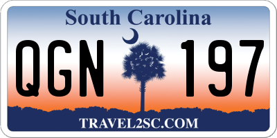 SC license plate QGN197