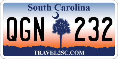 SC license plate QGN232