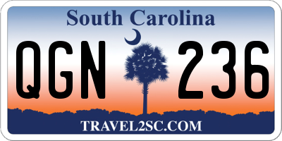 SC license plate QGN236