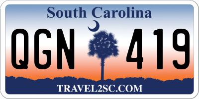 SC license plate QGN419