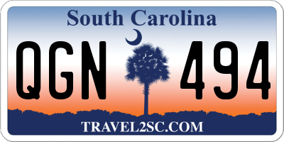 SC license plate QGN494