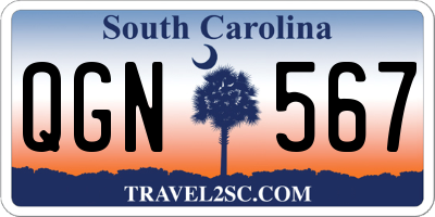 SC license plate QGN567