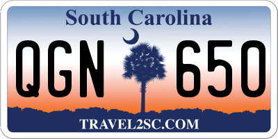 SC license plate QGN650