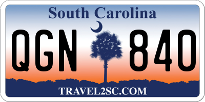 SC license plate QGN840