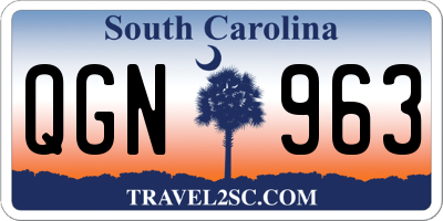 SC license plate QGN963