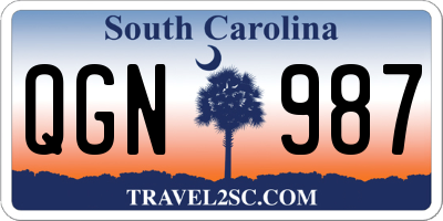 SC license plate QGN987