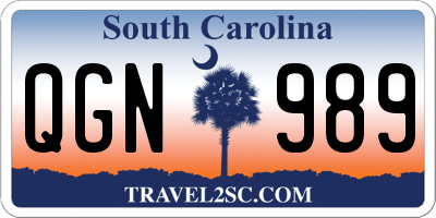 SC license plate QGN989
