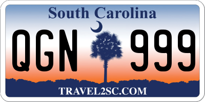 SC license plate QGN999