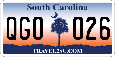 SC license plate QGO026