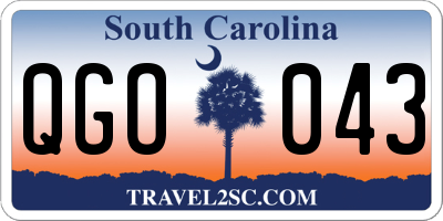 SC license plate QGO043