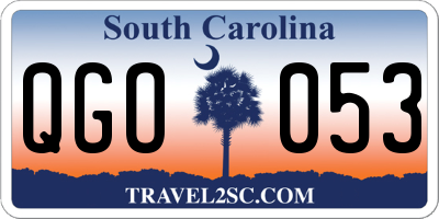 SC license plate QGO053