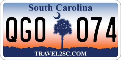 SC license plate QGO074