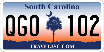 SC license plate QGO102