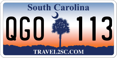 SC license plate QGO113