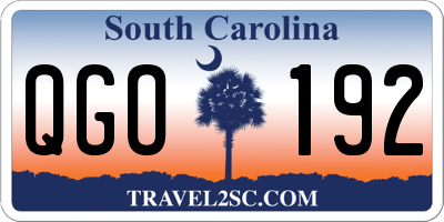 SC license plate QGO192