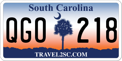 SC license plate QGO218