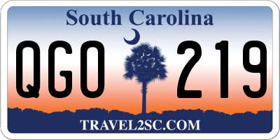 SC license plate QGO219