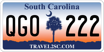 SC license plate QGO222
